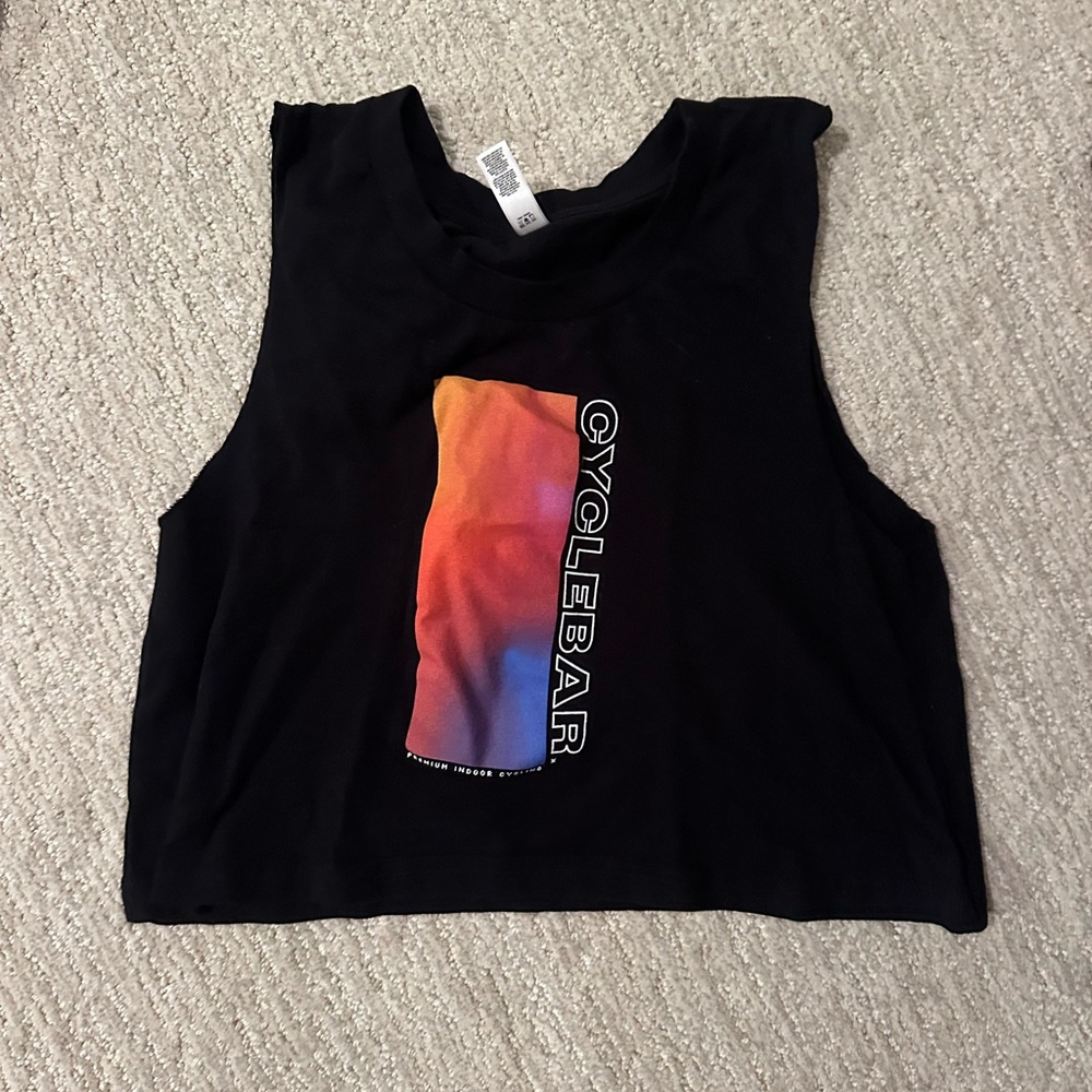 Cyclebar Black and Red Graphic Muscle Tee